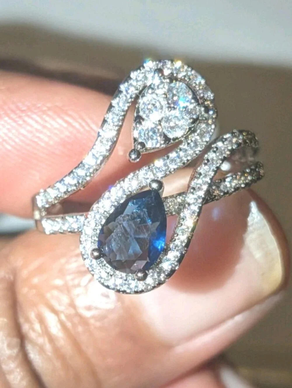 14k White Gold Plated 2.50 Ct Round Lab-Created Diamond Bypass Engagement Ring
